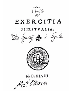 Primera edición de los Ejercicios Espirituales de San Ignacio