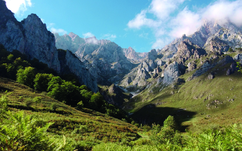 Parque nacional de Los Picos de Europa en Asturias.
